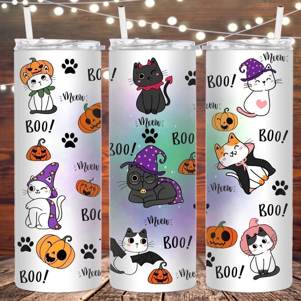 Halloween Cats Metal Tumbler